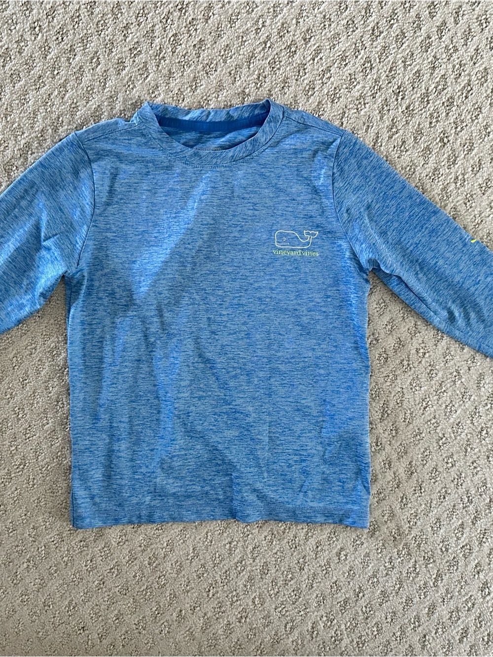 Vineyard Vines Boys Blue Heather Long Sleeve UPF Rash Guard Swim Shirt Size 6